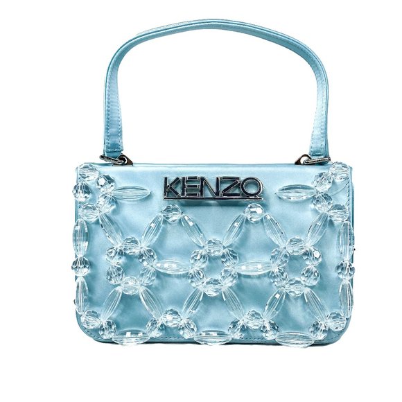 Kenzo Handbags - Kenzo Glacier Top Handle Silvertone Logo Bag